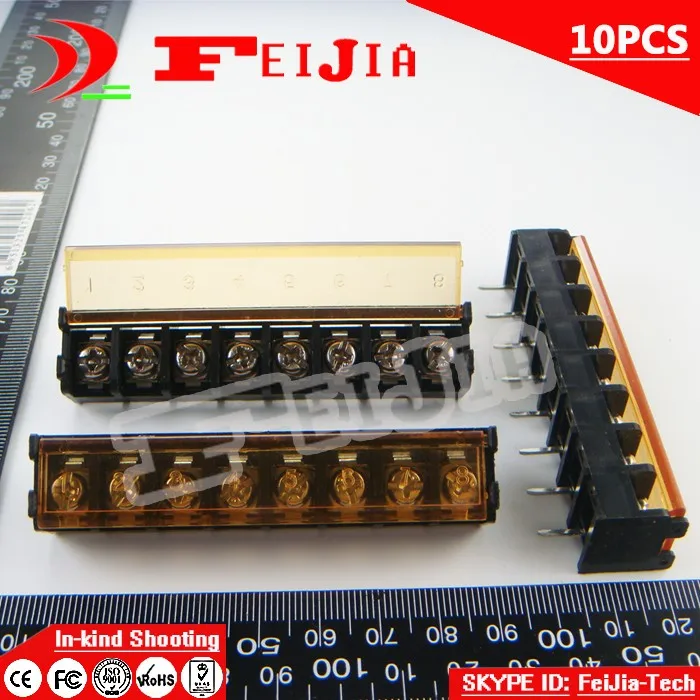 10 шт. HB9500 9.5 8P/HB9500 9 5 мм 8Pin барьер клеммный блок Шаг с крышкой Бесплатная