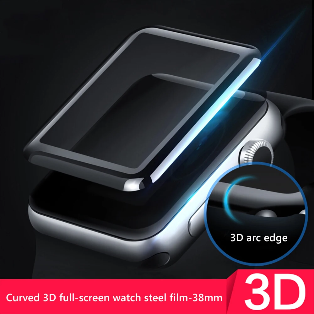 

3D 9H закаленное стекло для Apple Watch серии 4 3 2 1, Защита экрана для iWatch 38 мм/42 мм/40 мм/44 мм HD, ультратонкая стеклянная пленка