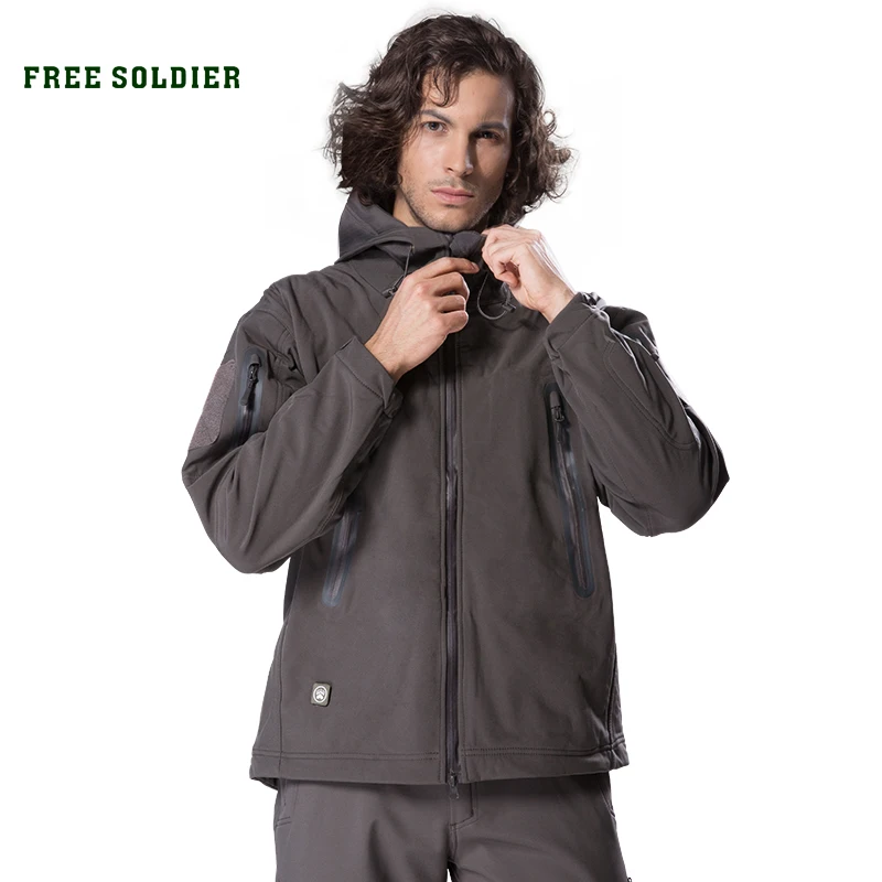 FREE SOLDIER outdoor sport camping tactical military jacket men's clothing hiking softshell coat windproof warm cloth US size|t-shirt men|shirt