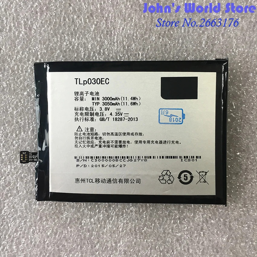 

Оригинальный сменный аккумулятор TLp030EC 3050 мАч для смартфона TCL 3S M3G