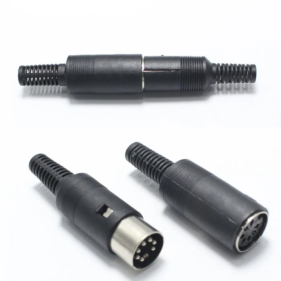 1 комплект 7Pin гнездовой DIN jack + штекер с пластиковой ручкой коннектор адаптер |