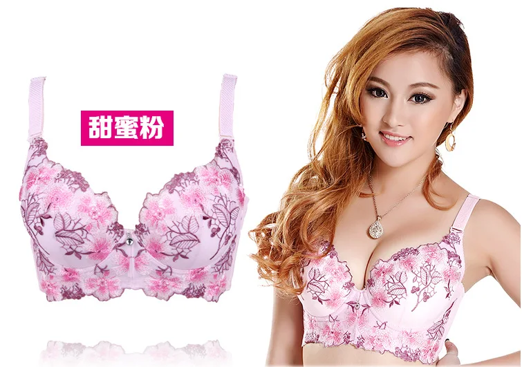 Бюстгальтер женский кружевной с глубоким V-образным вырезом вышивкой A-D 32-38