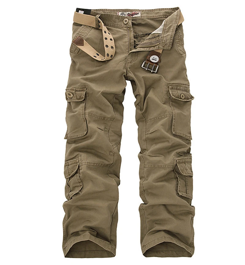 Плюс Размер 28-46! Мужские брюки-карго Лидер продаж свободные 100% хлопок высокое