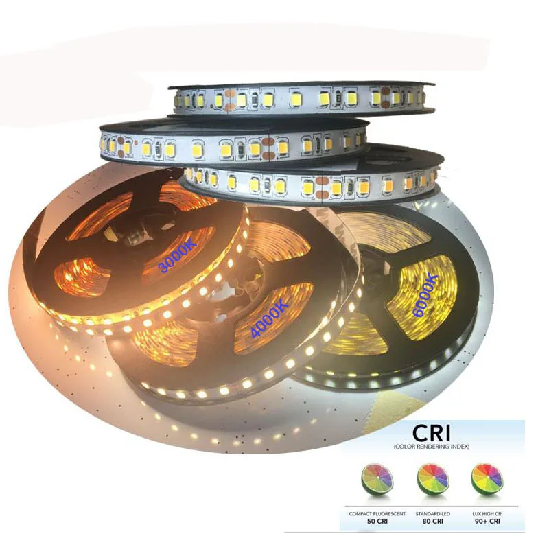 Высокая яркость CRI + 80 2835 Светодиодный диодный ленточный светильник DC 12 V 24V гибкий