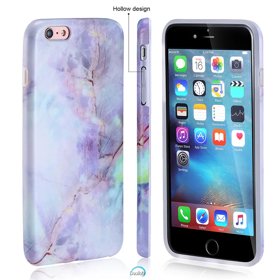 Роскошные Мрамор чехол для телефона iPhone 6 plus Цвет камень мягкий ruber защитную
