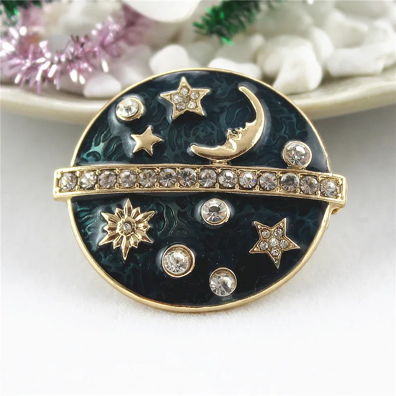 Женская Брошь из эмалированного камня в виде планеты| |
