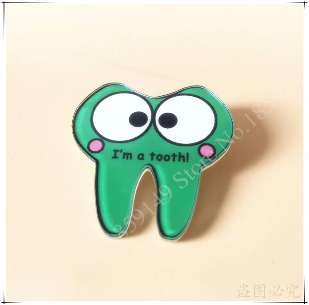 10 шт./компл. милая мультяшная акриловая брошь в форме здоровых зубов булавка для