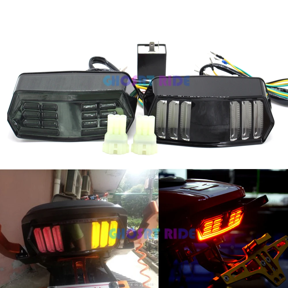 Водить мотоцикл задний фонарь светильник тормоза поворота встроенный LampTail Light
