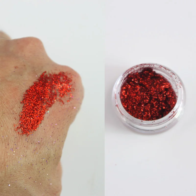 red glitter Фестиваль Блеск Гель боди-арт косметика для лица глаз волосы макияж Декор наклейки массивные блестки Purpurina Cara Hojuelas Para Ojos - Цвет: red glitter