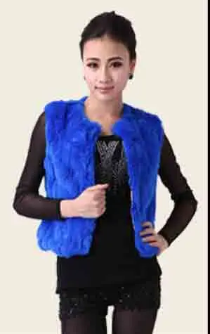 Женский жилет из натурального меха кролика Рекс Короткая Меховая безрукавка