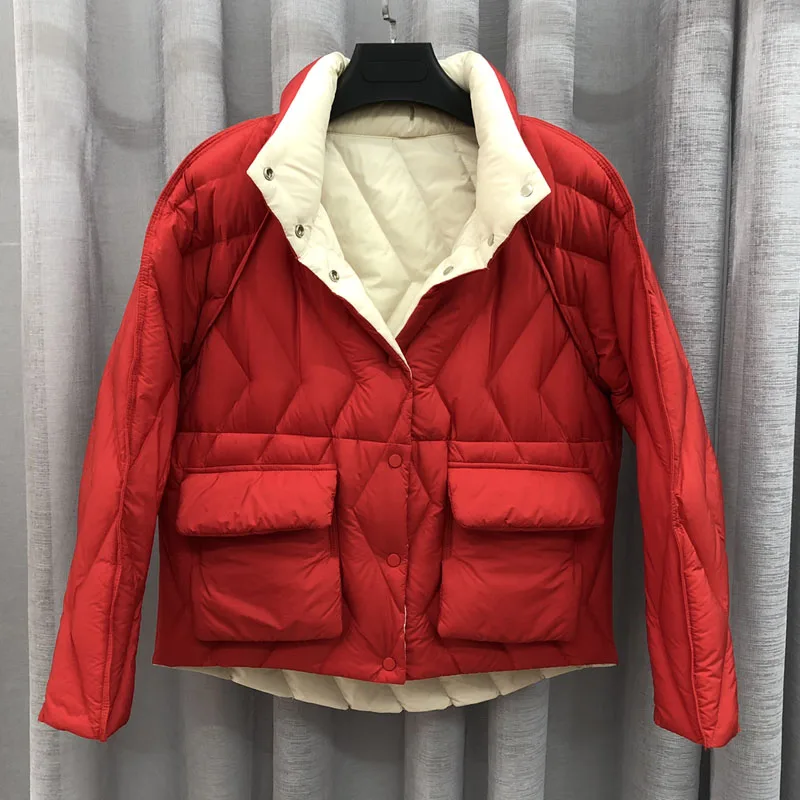 Женский зимний пуховик большого размера тонкое теплое хлопковое пальто в