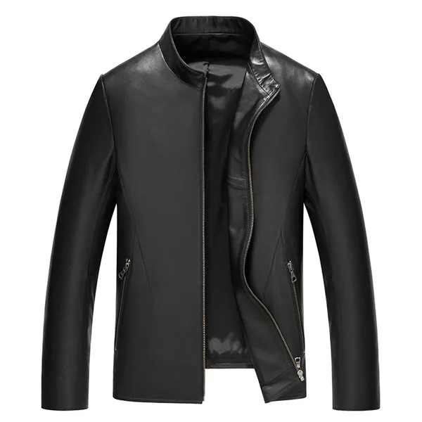 sheepskin coat Стиль, роскошное пальто из натуральной кожи, мужская кожаная куртка из овчины, Мужская весенняя куртка, черное кожаное пальто - Цвет: sheepskin coat
