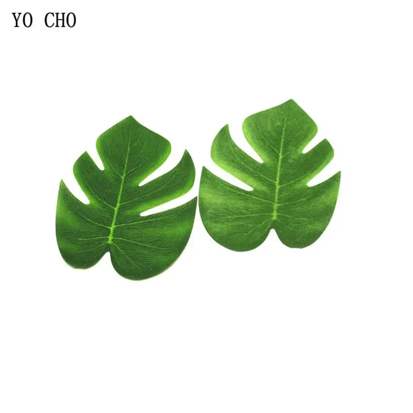 YO CHO 7 шт. искусственные зеленые растения Monstera Deliciosa Черепаховые листья Гавайские