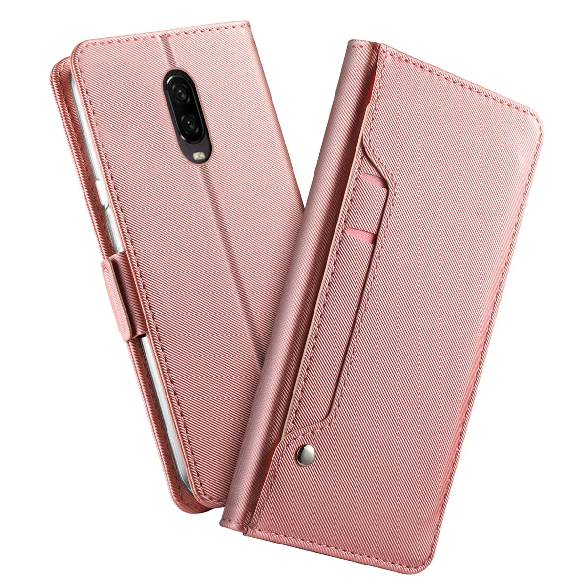 Для Oneplus 7 7T чехол кожаный бумажник откидная подставка чехол с зеркальным покрытием для One Plus 6T 5G 7 Pro 7T чехол с отделениями для карт Роскошный
