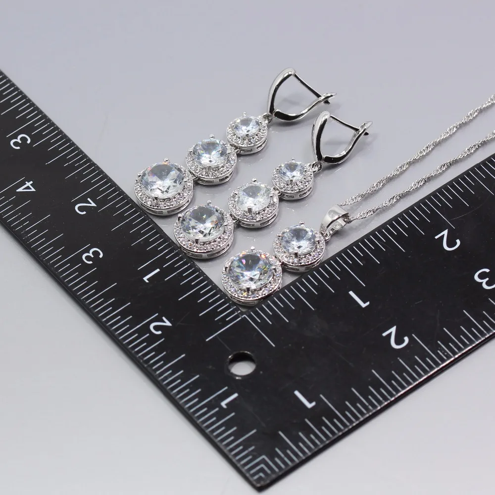 Женский ювелирный комплект из кольца и с белым цирконом|jewelry sets for women|silver jewelry