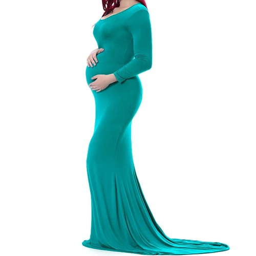 blue green Xiyunle беременности и родам Подставки для фотографий фотосъемка беременных Платья Костюмы Беременность одежда длинный след Вечерние вечернее платье, одежда - Цвет: blue green