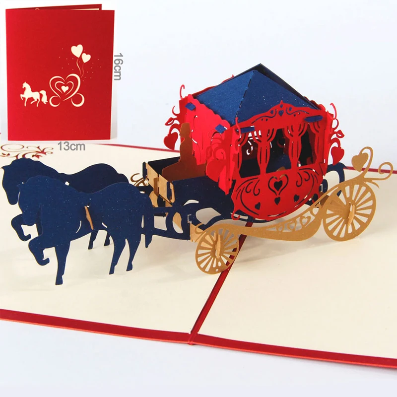 3D Pop Up Бумага лазерная резка поздравительные открытки Творческий Киригами ручной