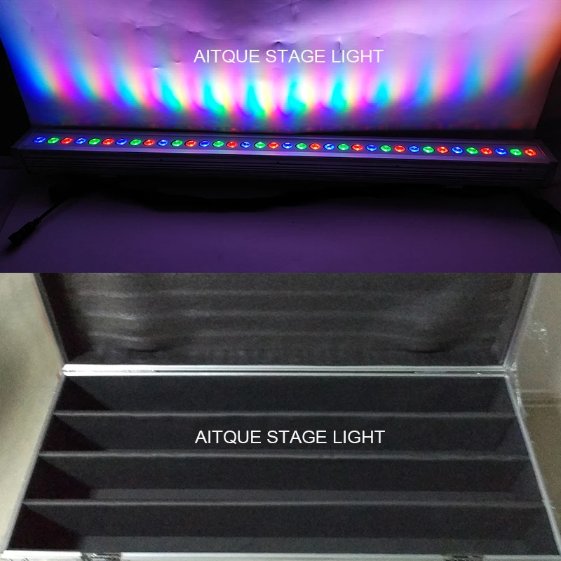 (8 огней + flycase) наружные настенные лампы led бар batten настенный светильник 36x3 Вт led dmx rgb настенная шайба бар прожектор dmx flycase