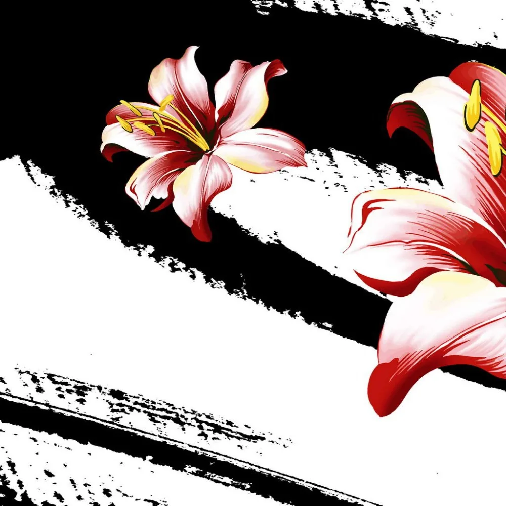 Современная Картина на холсте 3 панели абстрактная Лилия Цветок картина маслом