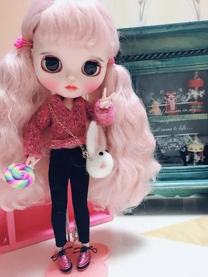 1/6 blyth кукольная одежда Pullip модные кукольные аксессуары свитер+ джинсы с дырками костюм 30 см bjd blyth кукольная одежда для Барби