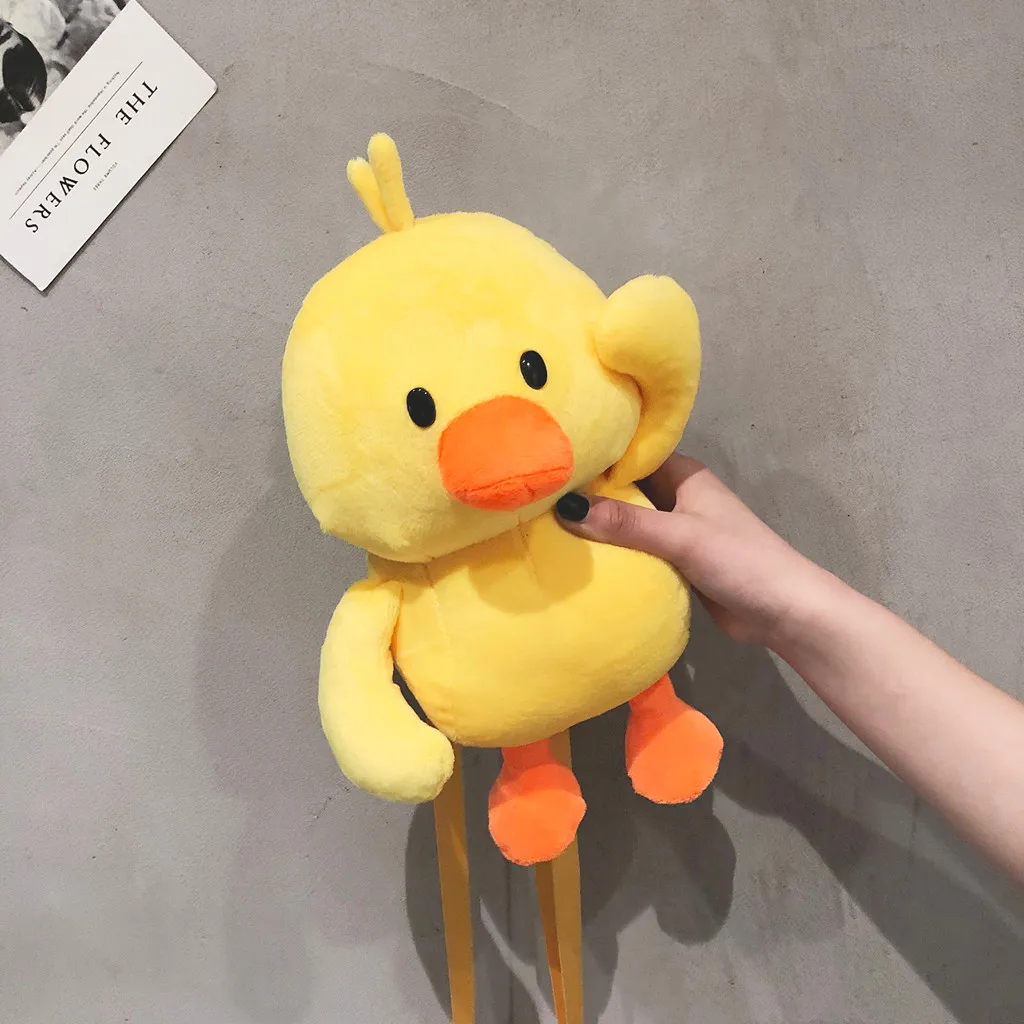 Модные плюшевые сумки Кроссбоди в стиле унисекс с изображением утки Yerllow рюкзак