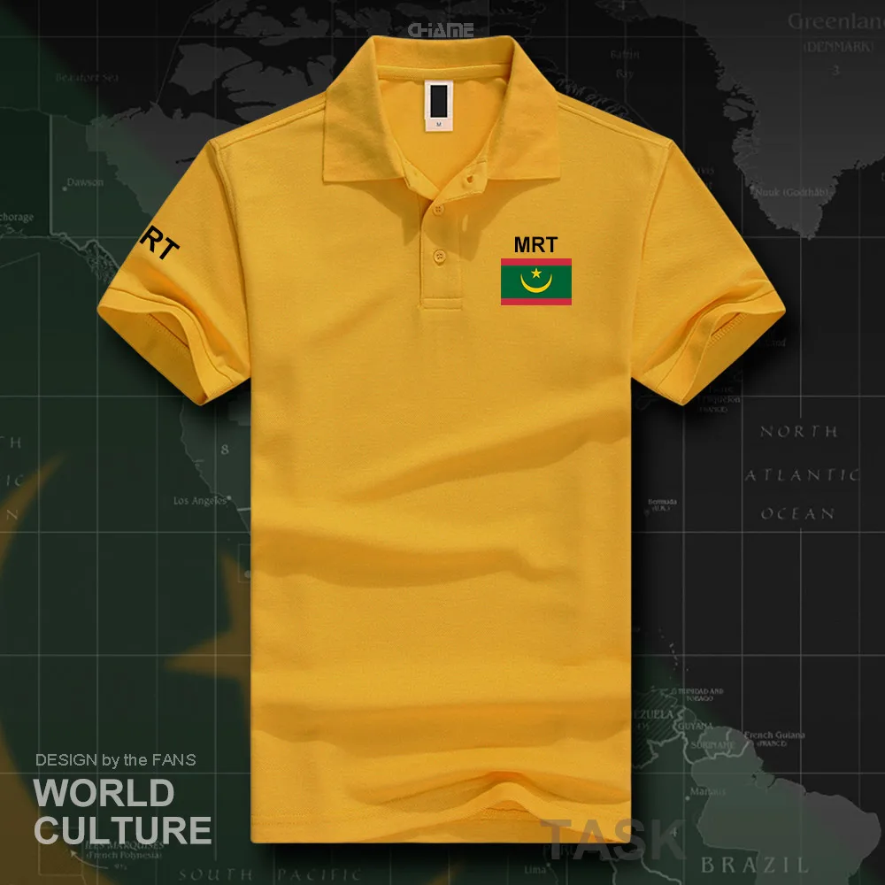 Islamic Republic of Mauritania MRT polo shirts men short sleeve white brands printed for country 2018 cotton nation team flag | Мужская