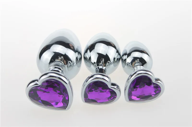3 шт./лот Анальная пробка из нержавеющей стали с кристаллом в виде сердца
