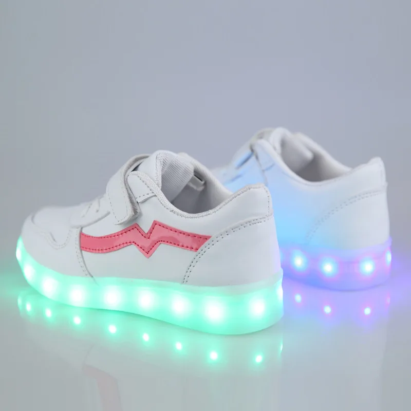Дети USB обувь Light Up Kids Повседневное мальчики и девочки кроссовки светящиеся для