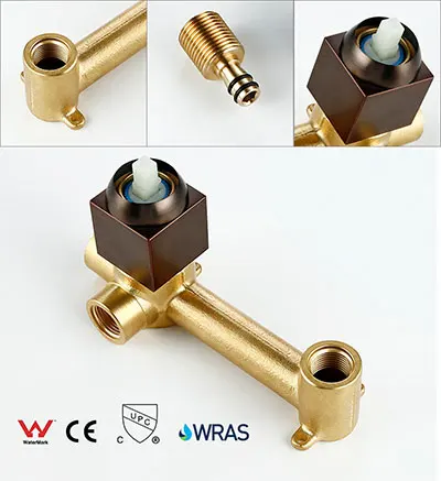 Bronze Bathroom Brass Wall Mounted Square Basin Faucet Single Handle Mixer Tap Hot& Cold Water Diverter Tap Modern Sink Faucet