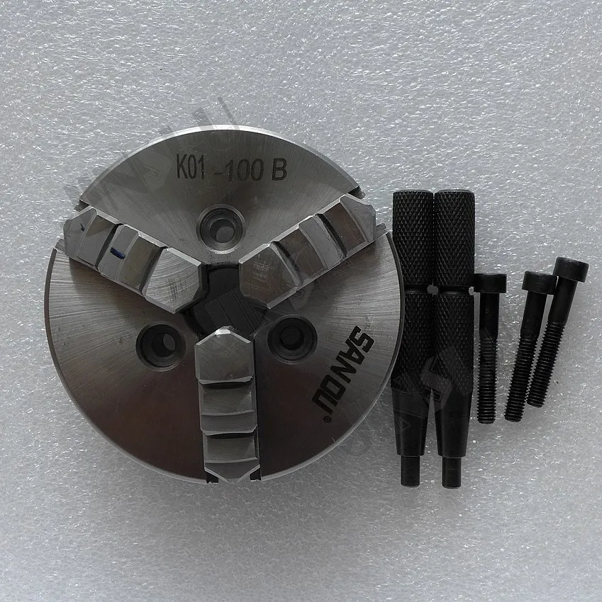 3 челюсти патрон для токарного станка с ручным управлением K01 100B 100 мм M6|lathe chuck|manual