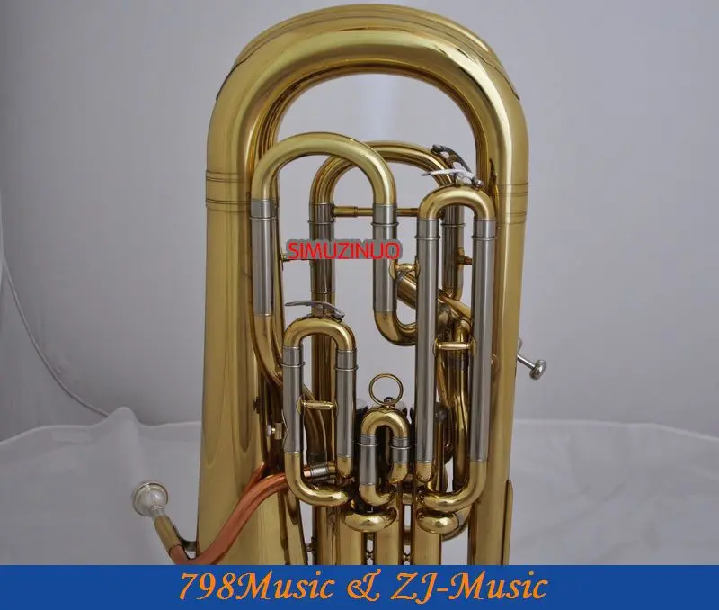 Профессиональный Золотой 4 клапан euphonium компенсирующая система РОГ с Чехол