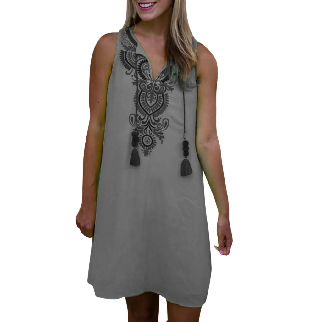 Женские платья с цветочной вышивкой без рукавов v образным вырезом открытыми