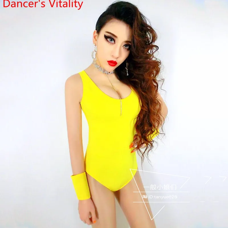 Western Bar Female Model Women Singer DS Stage Wear DJ Low-cut Short Body Suit Performance Costume Pole Jazz Dancewear Clothes |