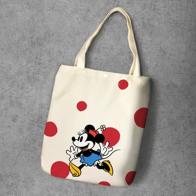 Плюшевый Рюкзак disney, Мультяшные сумки, дамская сумка для покупок, Холщовая Сумка с Микки Маусом и Минни, сумка на плечо, сумки-тоут, розовая сумка с Микки Маусом - Цвет: 12