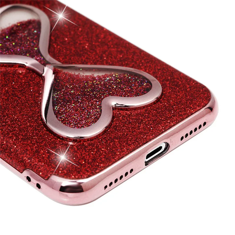 Phone Case for iPhone X 8 7 6S 6 Plus Bling Glitter Liquid Quicksand Heart Hourglass Soft TPU Capa iPhoneX |