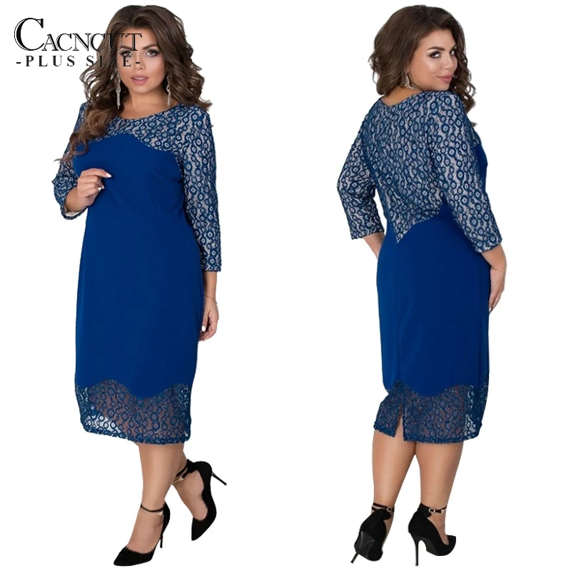 Весеннее сексуальное кружевное платье CACNCUT 5XL 6XL 2019 большого размера зимнее
