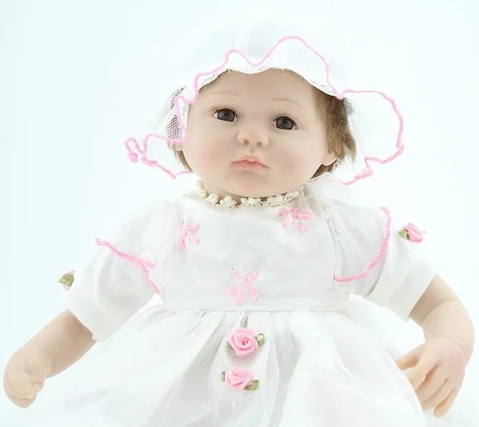 NPK 17 дюймов Мягкие силиконовые тела винил конечностей Reborn Baby обниматься кукла