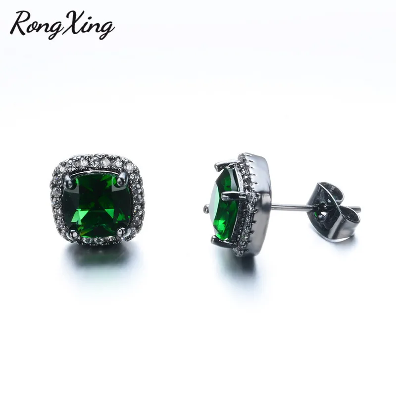 RongXing Женские Модные фиолетовые/зеленые/синие/розовые/белые циркониевые серьги