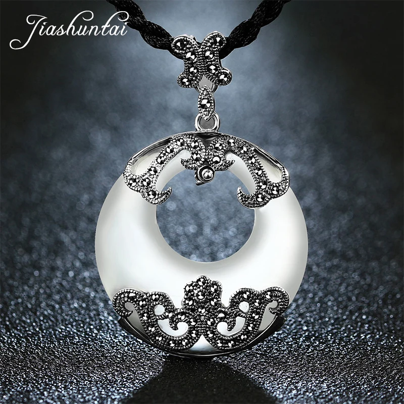 Женское ожерелье из серебра 925 пробы с круглым кулоном|round pendant|round silver pendant925 sterling