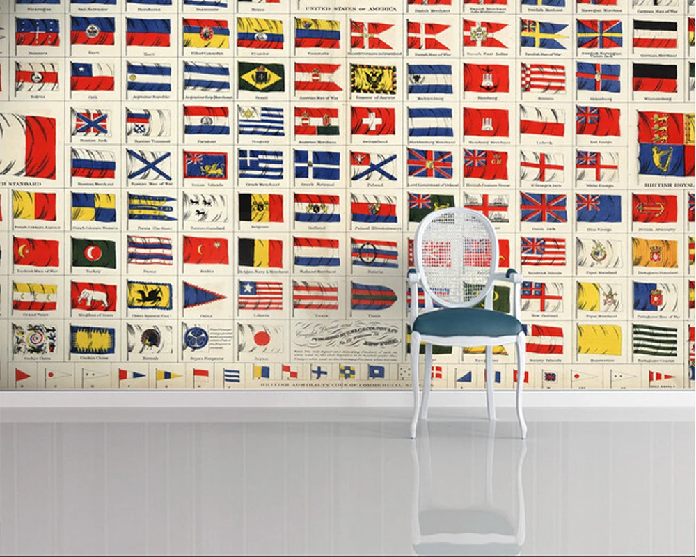 

Custom wallpaper children world flag for children room living room TV wall vinyl which paper DE parede
