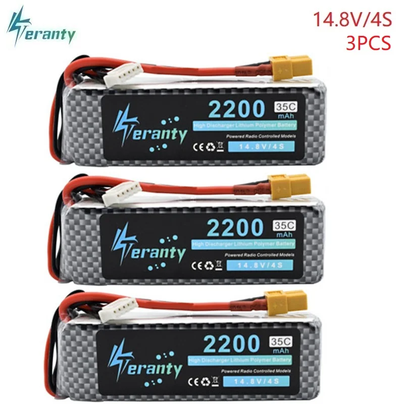 3 шт. 14 8 в 2200 мАч 35C LiPo батарея T/XT60/JST/EC5 Plug14.8v перезаряжаемая 4S Lipo литиевая для
