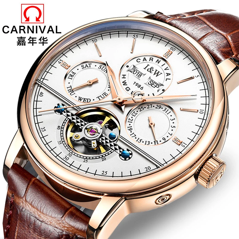 

Switzerland Carnival Top Brand Luxury Mens Watches Multi-function Dial Watch Men Sapphire reloj hombre Luminous Clock C8724G-8