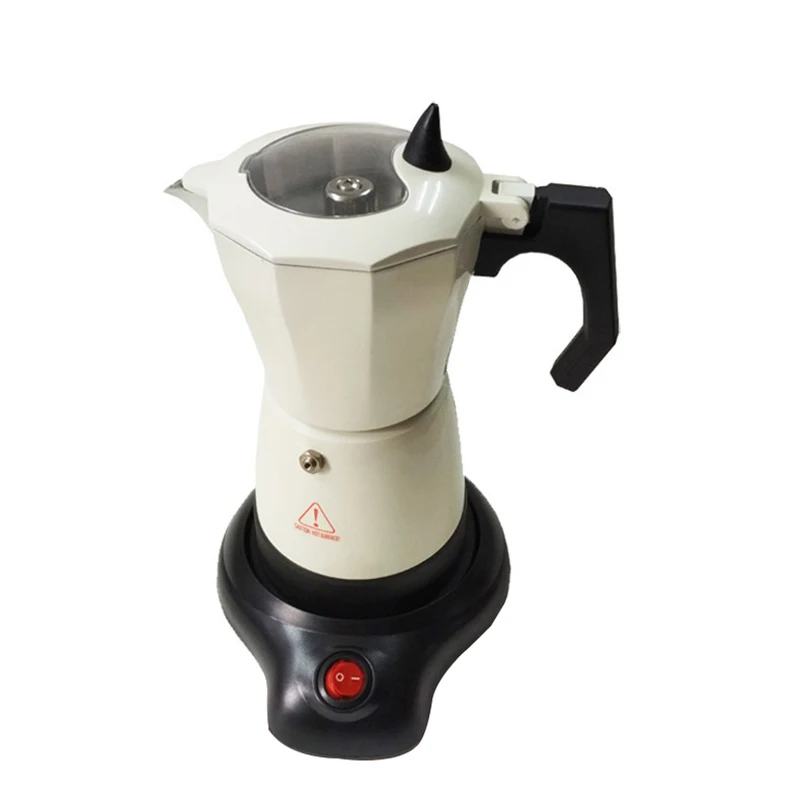 Коричневый 300 мл электрическая Кофеварка из алюминия Moka Pot Mocha Кофеварка DC112 - Цвет: Коричневый