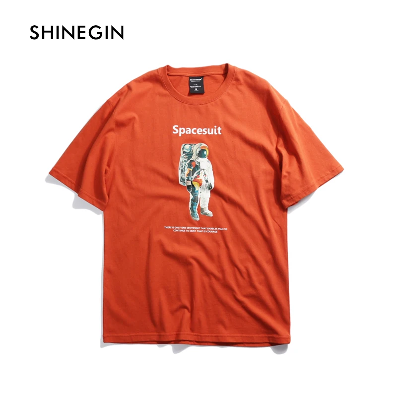 SHINEGIN Spacesuit футболка уличная 2019 Лето Harajuku повседневные футболки с коротким