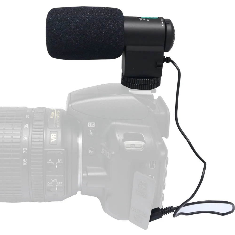 

Направленный стереомикрофон Mcoplus Mini, внешний черный микрофон Mic-109 для цифровых зеркальных фотоаппаратов и видеокамер Canon/Nikon/Sony с разъемом 3,5...