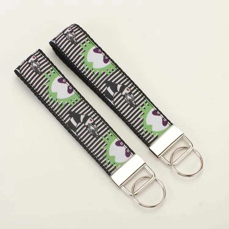 key fob 2pieces Новинка, поводок для собак, ошейник для собак, ремень безопасности, брелок, 1 дюймовая змеиная лента с рисунком, нейлоновый ремень - Color: key fob 2pieces