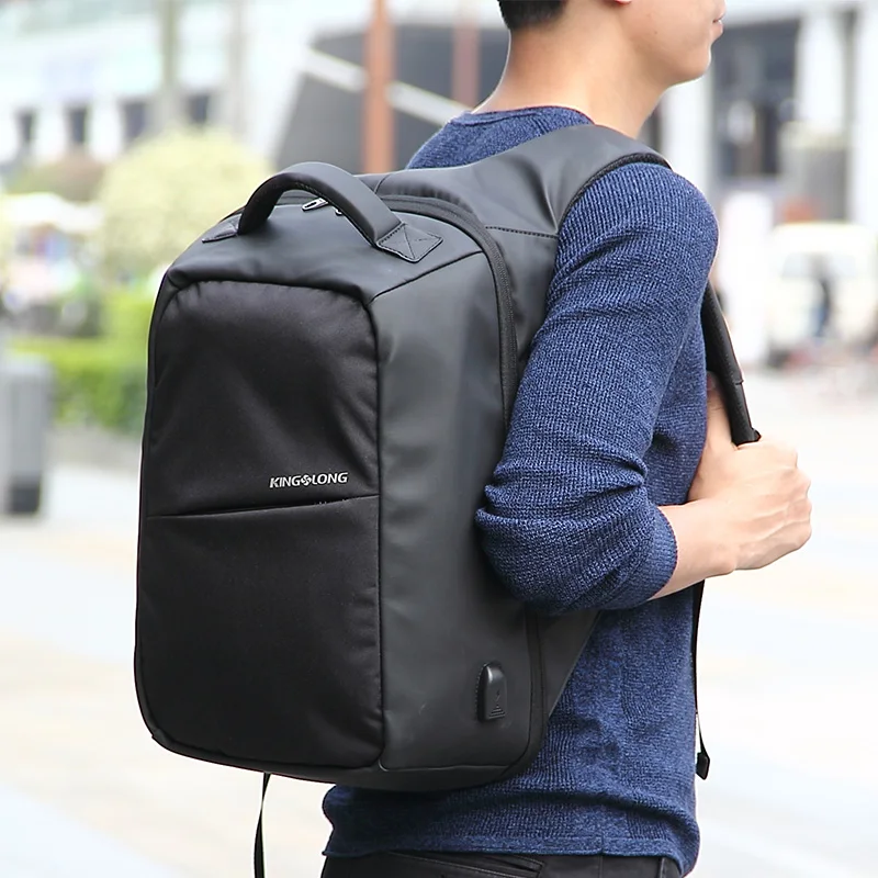 Kingslong модные Для мужчин рюкзак водостойкие туристические Перезаряжаемые USB Back Pack