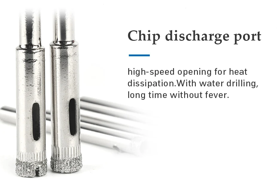 10Pcs Diamond Coated Core Hole Saw Drill Bit Set For Tile Glass 3/4/5/6/8mm For Tile Ceramic Glass Dremel Accessories