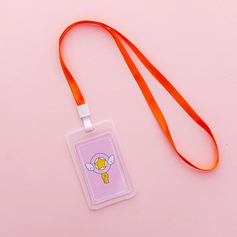 

Cute Cartoon Fruit Lanyard Transparent Badge Card Bus Card Holder Simple Student Campus Card Protector