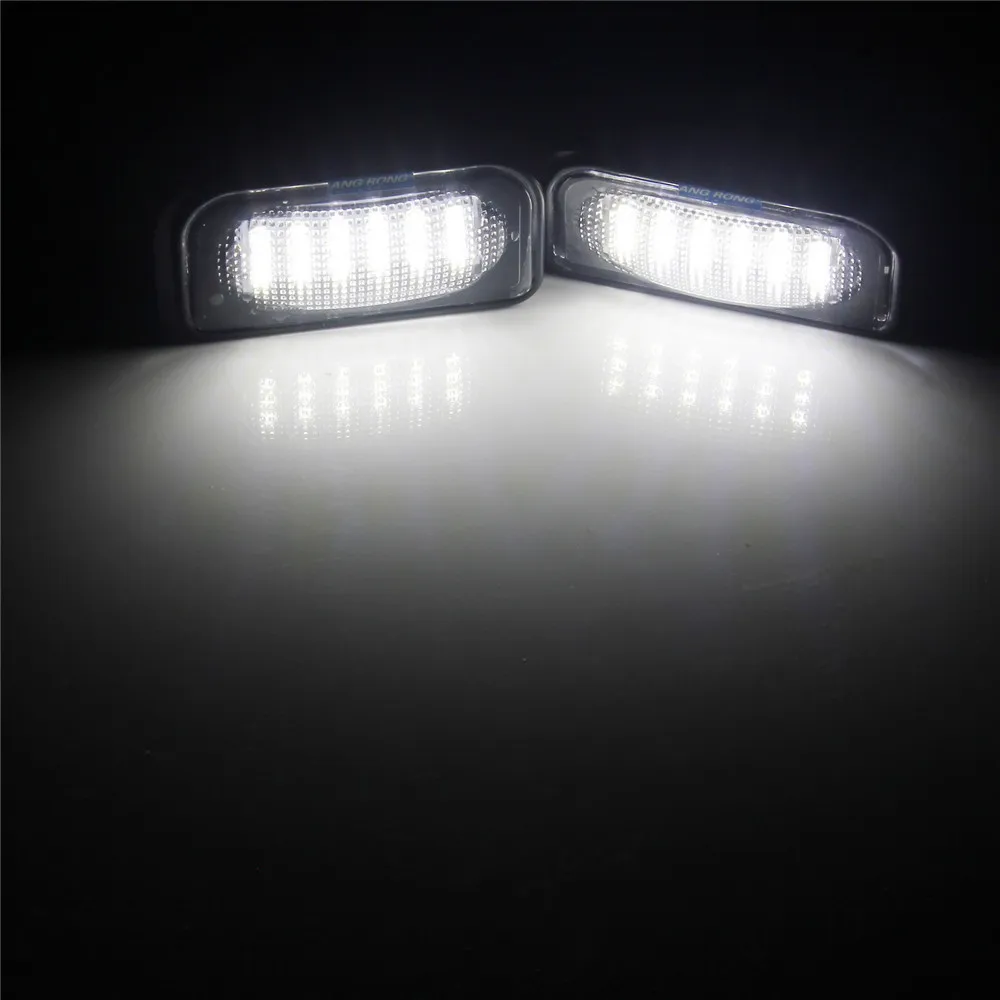 ANGRONG 18 SMD Белая светодиодный светильник ПА для номерного знака 6000K Mercedes Benz C-Class W203 4D